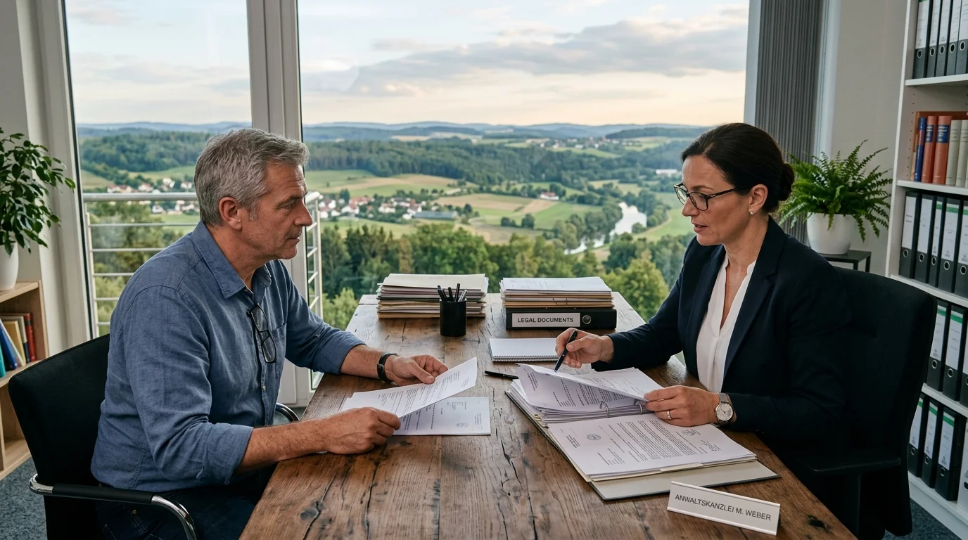 Legal consultation with documents on a desk